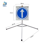 Roll Up Folding Sign - One Way Go Straight Reflective Tripod Folding Warning Sign